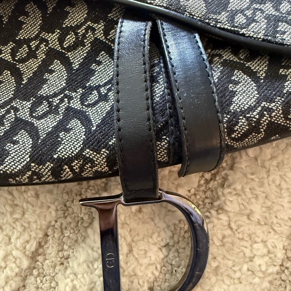 Dior Black and Gray Saddle Bag - Picture 2 of 7